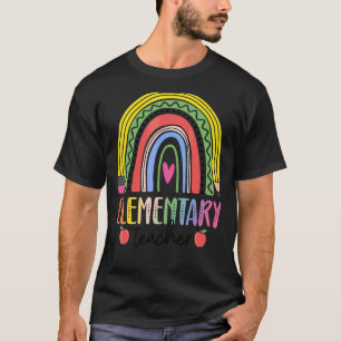 T-shirt Enseignant Élémentaire Boho Rainbow Équipe Élément