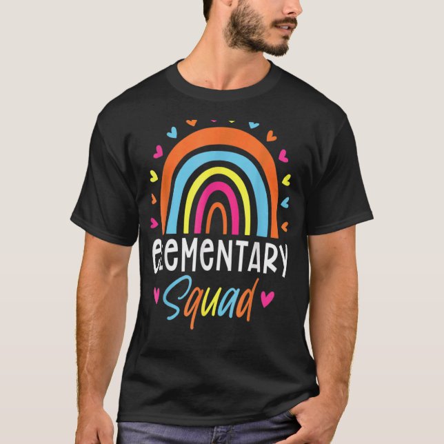 T-shirt Enseignant élémentaire Boho Rainbow Team Elementar (Devant)