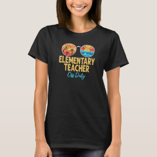 T-shirt Enseignant Élémentaire Hors Service Heureux Dernie
