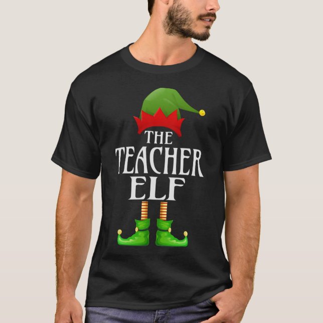 T-shirt Enseignant Elf Xmas Funny Family Matching Group Ch (Devant)