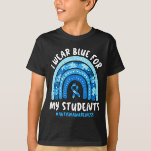 T-shirt Enseignant en autisme porte du bleu pour la sensib
