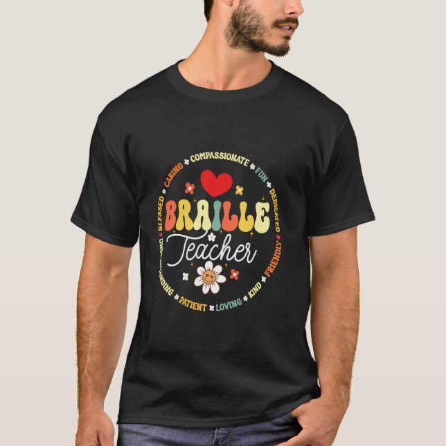 T-shirt Enseignant en braille instructeur d'appréciation d (Devant)
