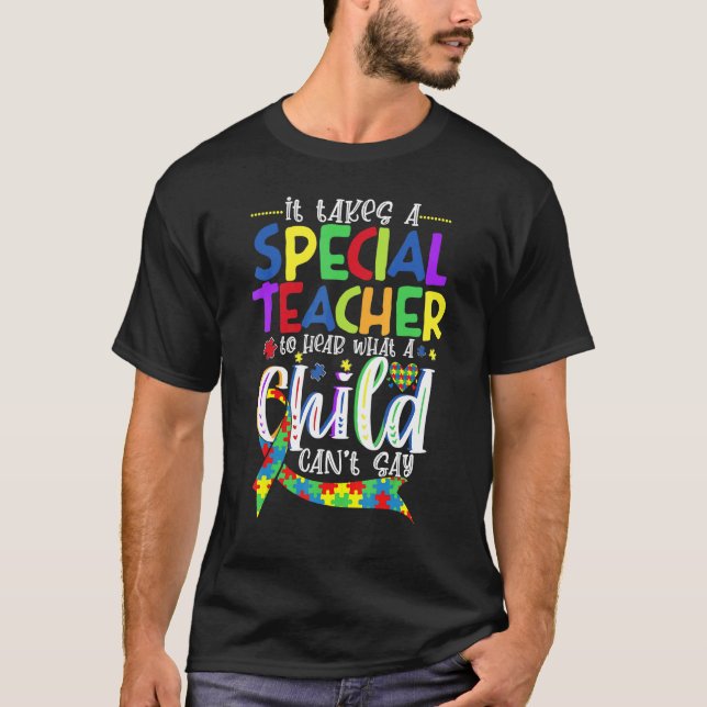 T-shirt Enseignant en éducation spécialisée pour l'autisme (Devant)