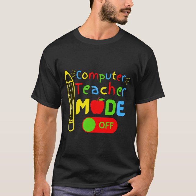 T-shirt Enseignant en Informatique Mode Désactivé Dernier  (Devant)