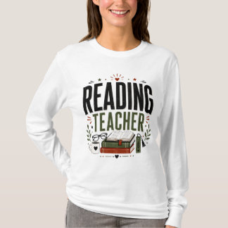 T-shirt Enseignant en lecture Design amateur de livres vin