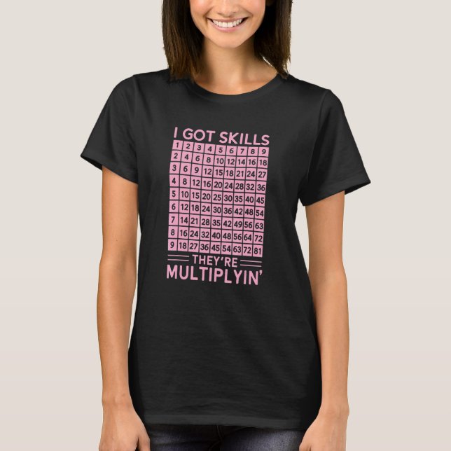 T-shirt Enseignant en mathématiques J'ai des compétences I (Devant)