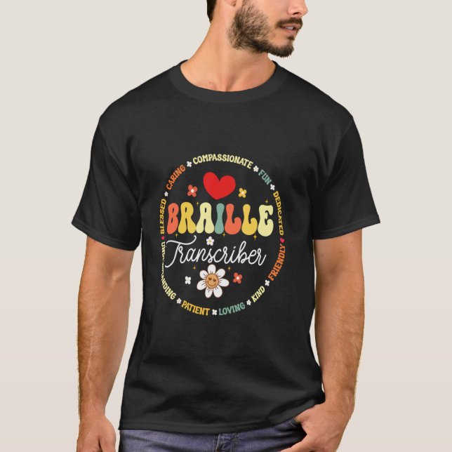 T-shirt Enseignant en transcription Braille Appréciation d (Devant)