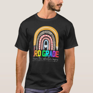 T-shirt Enseignant équipe léopard arc-en-ciel 3e année tro