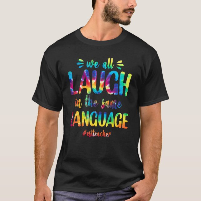 T-shirt Enseignant Esl Nous Roulons Tous Dans La Même Lang (Devant)