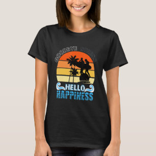T-shirt Enseignant Été Adieu Stress Bonjour Happiness Fin