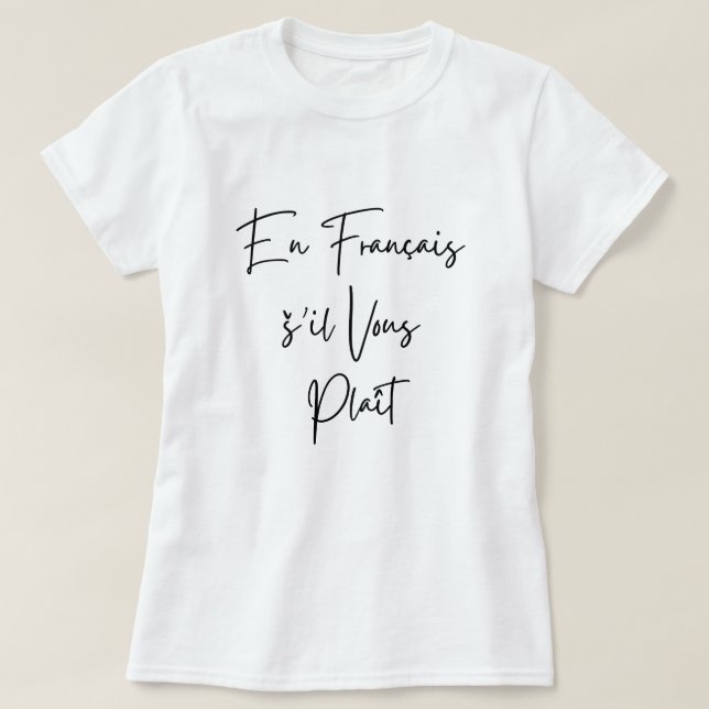 T-shirt Enseignant français drôle de texte noir En Françai (Design devant)