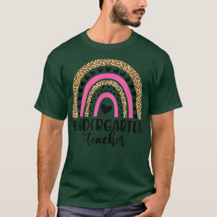T-shirt Enseignant Funny Leopard Rainbow Retour à