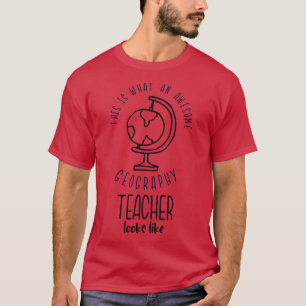 T-shirt Enseignant Géographie génial Earth Globe School Fu