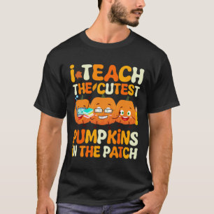 T-shirt Enseignant Halloween Citrouilles Cutest Dans Le Th