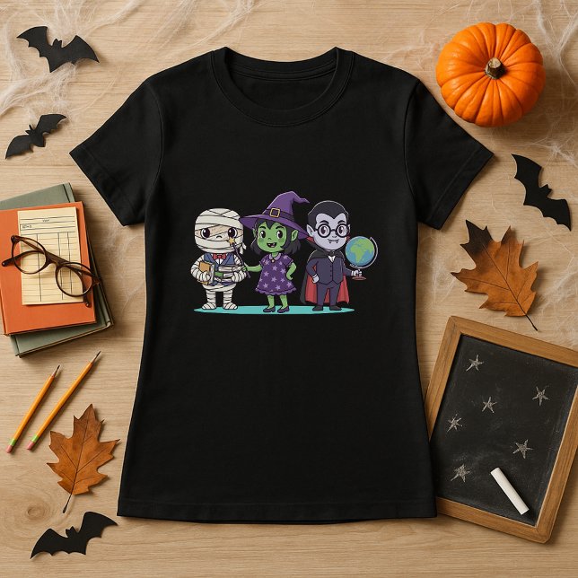T-shirt Enseignant Halloween mignonne maman, sorcière et v (Créateur téléchargé)