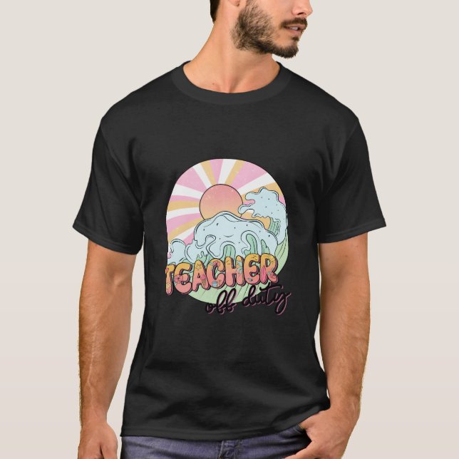 T-shirt Enseignant hors service dernier jour d'école fin d (Devant)