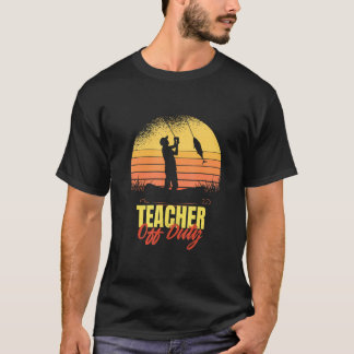 T-shirt Enseignant hors service Pêche Rétro Sunset École E