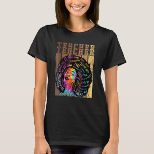 T-shirt Enseignant intelligent noir Amour afro Mélanine Af