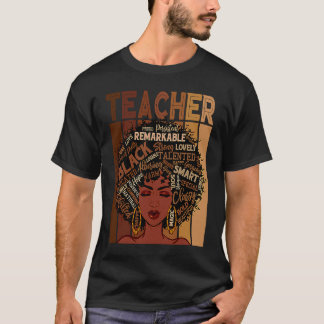 T-shirt Enseignant intelligent noir Amour afro Mélanine Fe