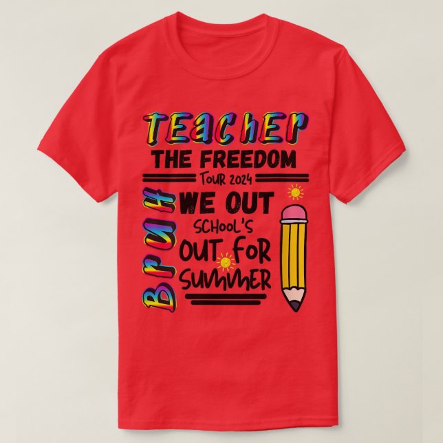 T-shirt Enseignant Le Tour de la Liberté 2024 Dernier jour (Design devant)