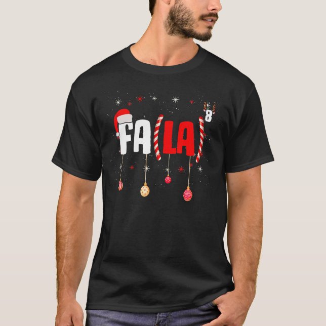 T-shirt Enseignant Math de Noël Fa La8 Equations Fa La La  (Devant)