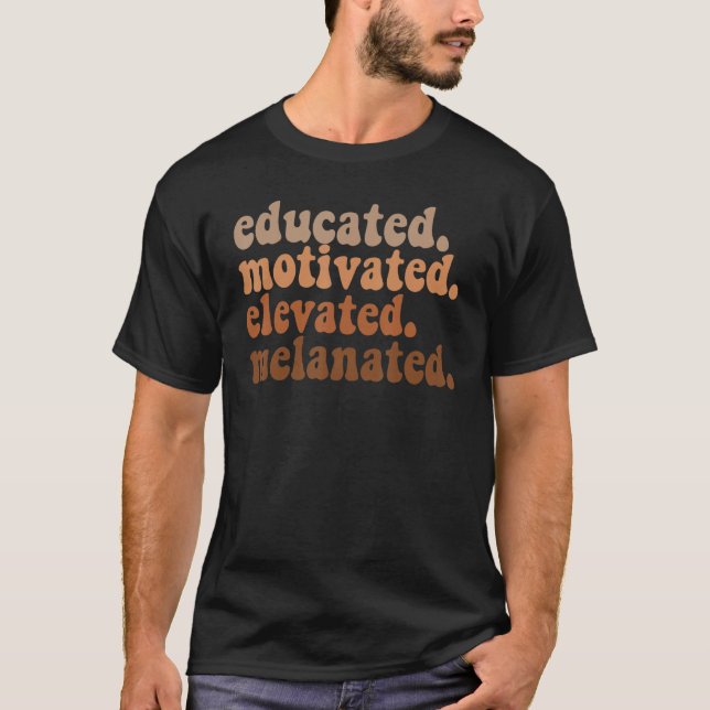 T-shirt Enseignant Mélané Élévé Motivé Blac (Devant)