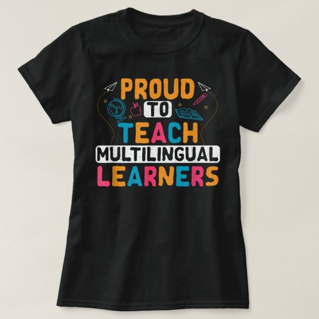 T-shirt Enseignant multilingue Langue linguistique ESL Ens (Design devant)