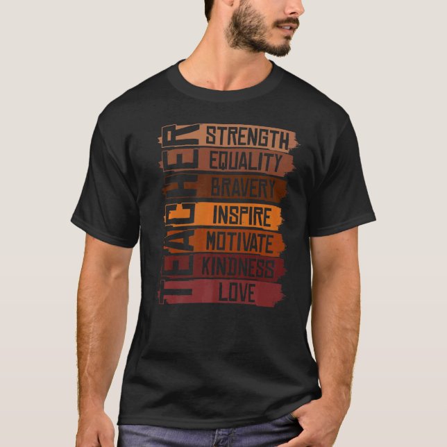 T-shirt Enseignant noir Africain-Américain Black Hist (Devant)