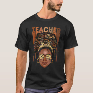 T-shirt Enseignant Noir Afro Intelligent Amour Américain A