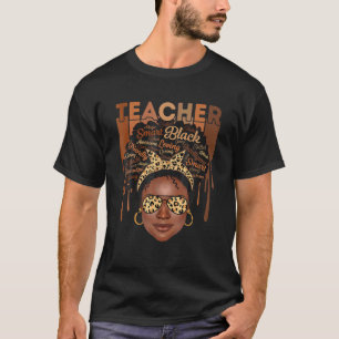 T-shirt Enseignant Noir Afro Intelligent Amour Américain A