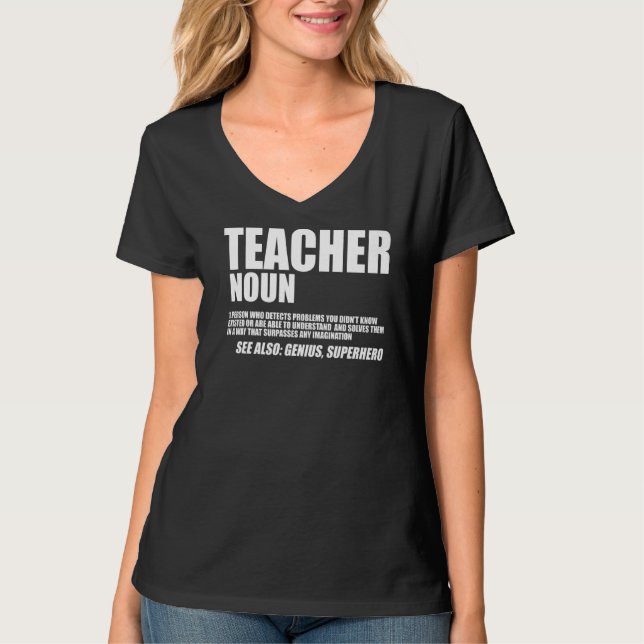 T-shirt Enseignant Noun 1 Personne Qui Détecte Les Problèm (Devant)
