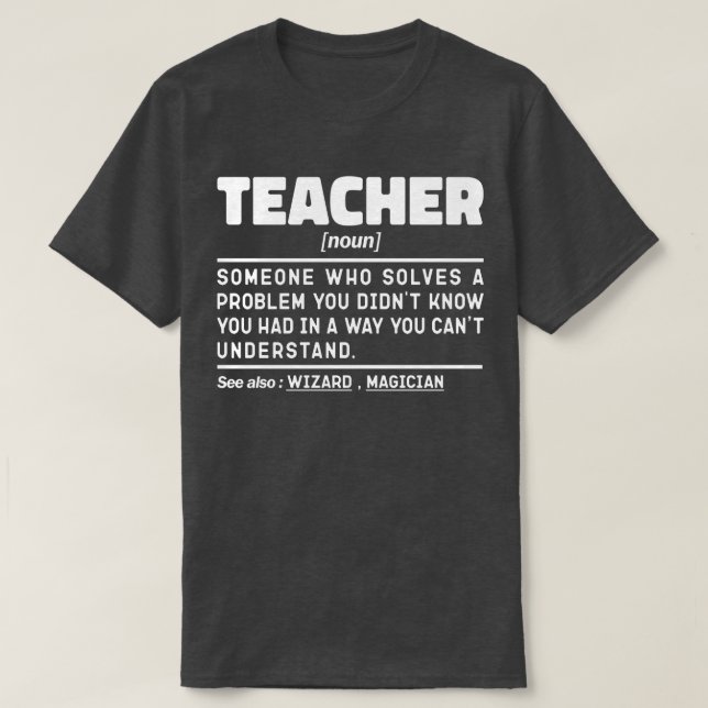 T-shirt Enseignant Noun Définition Instructeur Inspiration (Design devant)