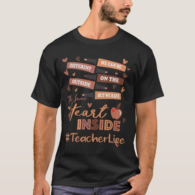 T-shirt Enseignant Nous Pouvons Être Différents Mois De L' (Devant)