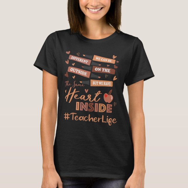 T-shirt Enseignant Nous pouvons être différents Mois de l' (Devant)