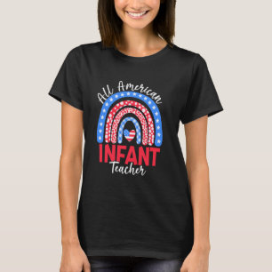 T-shirt Enseignant pour nourrissons tout américain drapeau