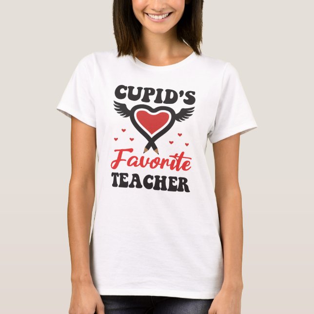 T-shirt Enseignant préféré de Cupid, enseignant de la Sain (Devant)
