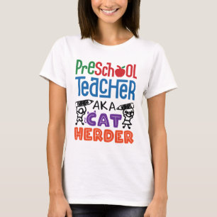 T-shirt Enseignant préscolaire aka Hérder de chats