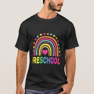 T-shirt Enseignant Préscolaire Arc En Arc En Ciel Retour À