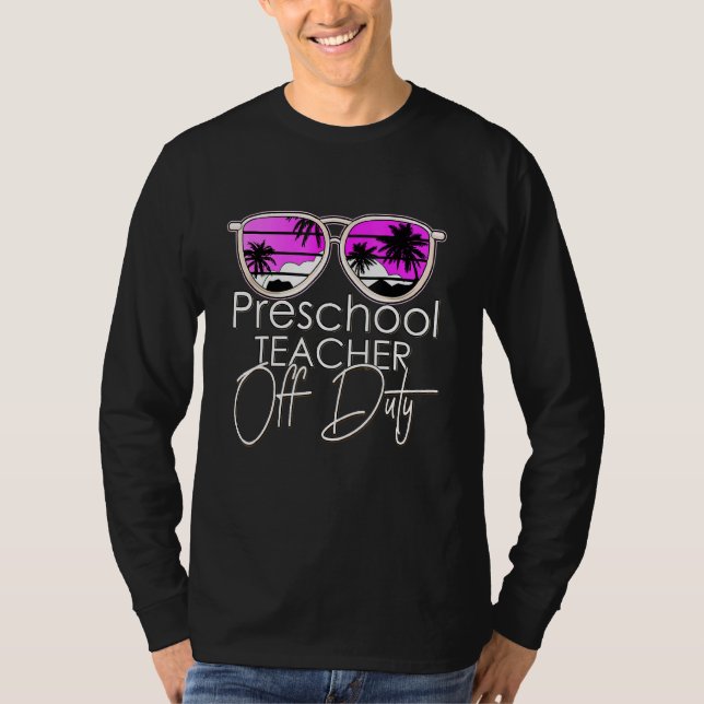 T-shirt Enseignant préscolaire hors service Lunettes de so (Devant)