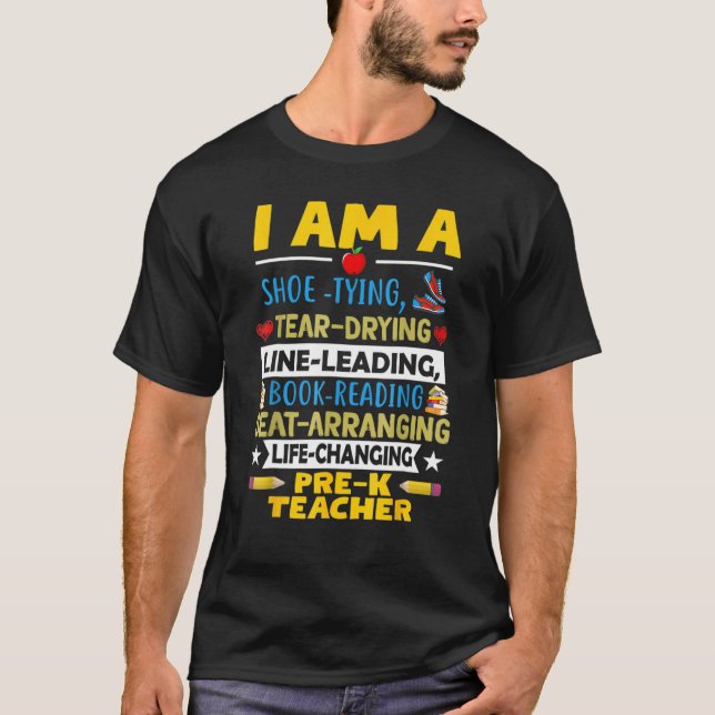 T-shirt Enseignant préscolaire Je suis une chaussure Tir T (Devant)