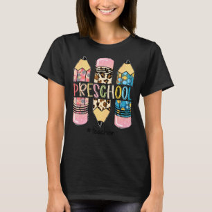 T-shirt Enseignant préscolaire Leopard Pencil Pré K Enseig