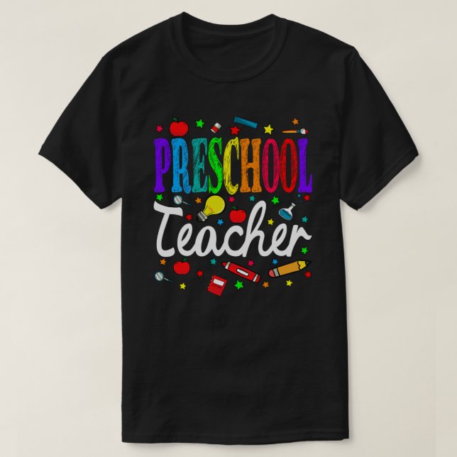T-shirt Enseignant Préscolaire Retour À L'École (Design devant)