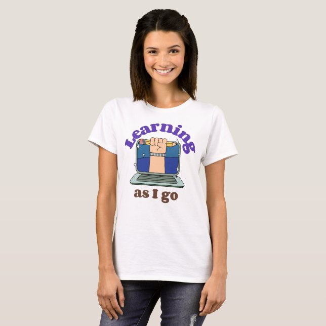 T-shirt Enseignant qui apprend sur le tas (Devant entier)