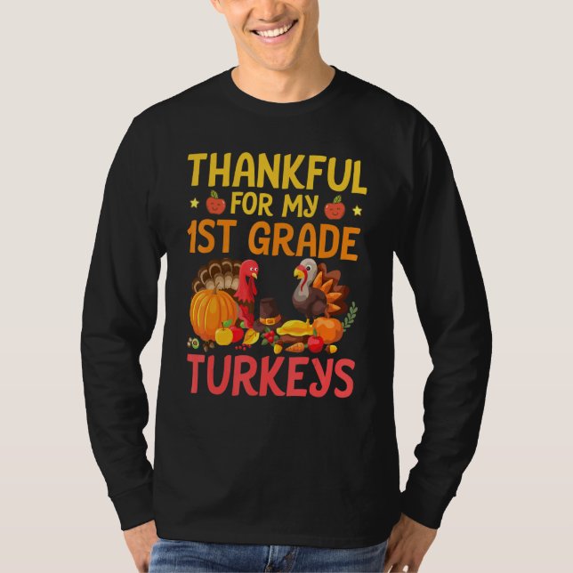 T-shirt Enseignant reconnaissant pour mes dindes de CE1 Jo (Devant)