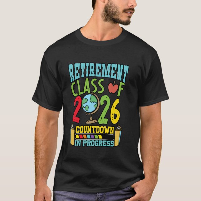 T-shirt Enseignant Retraité Promotion 2026 Compte à Rebour (Devant)