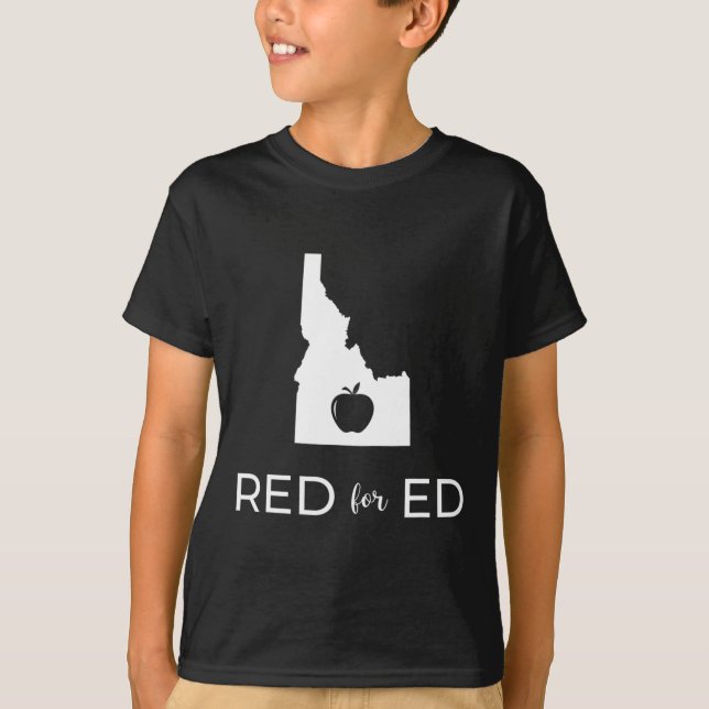 T-shirt Enseignant Rouge Pour Ed Idaho Public Education 2 (Devant)