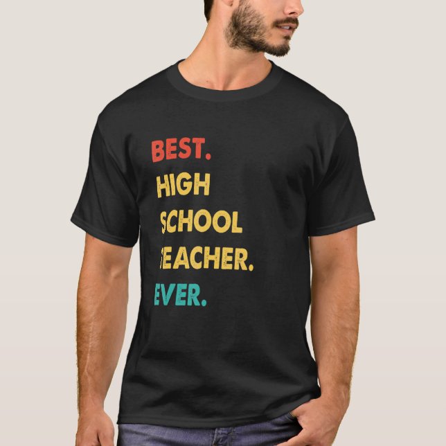 T-shirt Enseignant secondaire Rétro Meilleur Enseignant se (Devant)