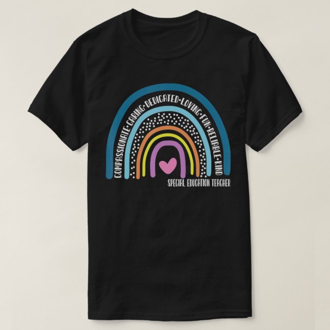 T-shirt Enseignant Spécial Cute Arc-en-ciel  (Design devant)