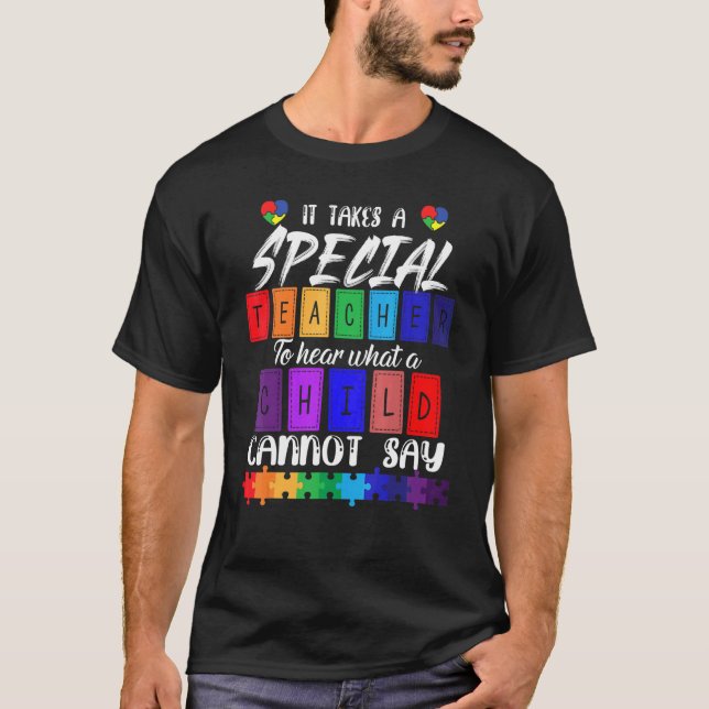 T-shirt Enseignant Spécial Sensibilisation à l'autisme Ens (Devant)