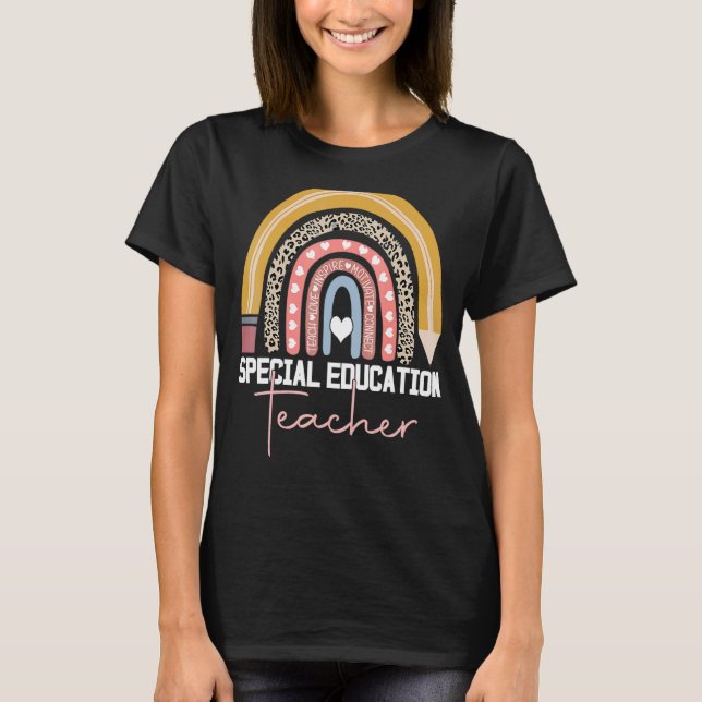 T-shirt Enseignant Spécial Sped Ed Sped Leopard Rai (Devant)